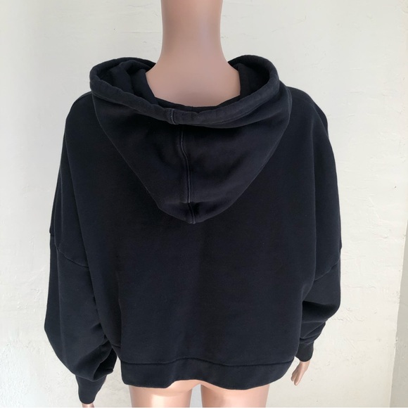 Adidas Jumbo Black/White Logo Cropped Sweatshirt Hoodie Women’s Juniors Size M - Picture 2 of 16